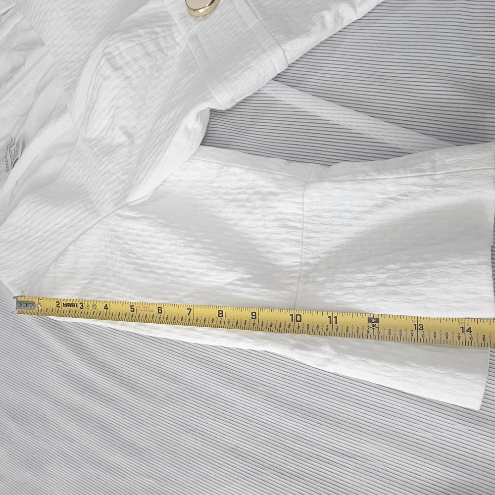 Donna Morgan‎ White and Gold Sheath Dress with Raglan Sleeves - Picture 11 of 11